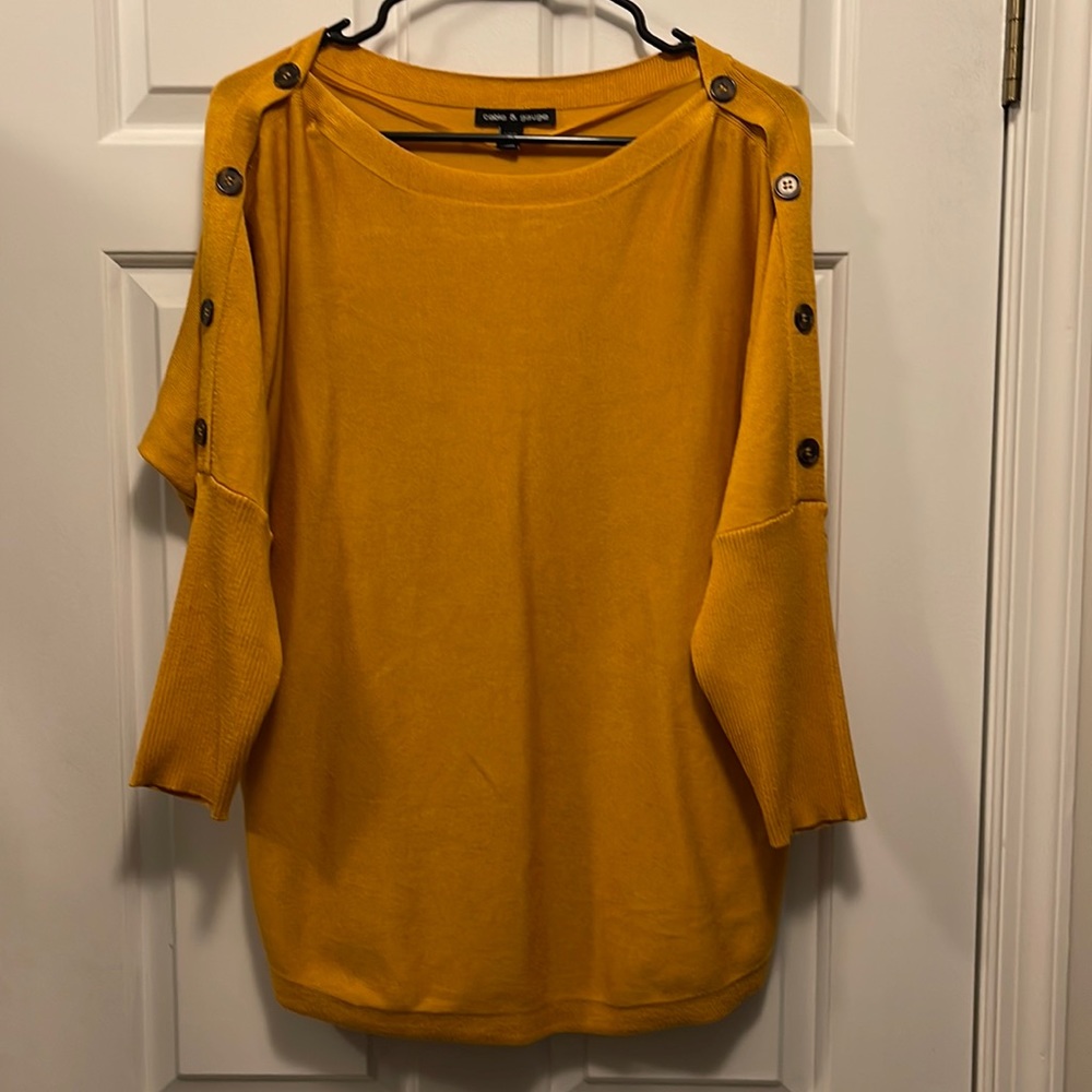 Cable and gauge sweater